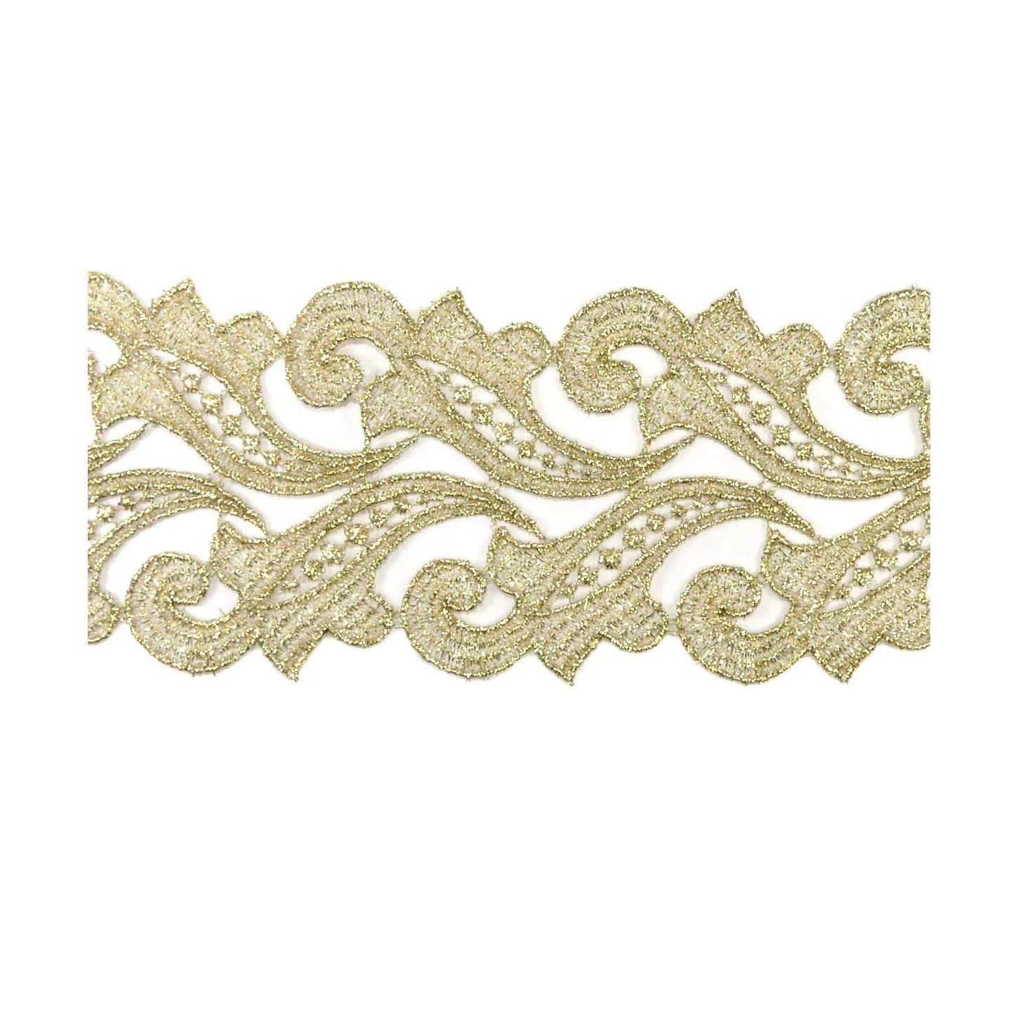 Entredós De Guipur Dorado 7cm. Doble Lirio 3 Entredós De Guipur Dorado 7cm. Doble Lirio