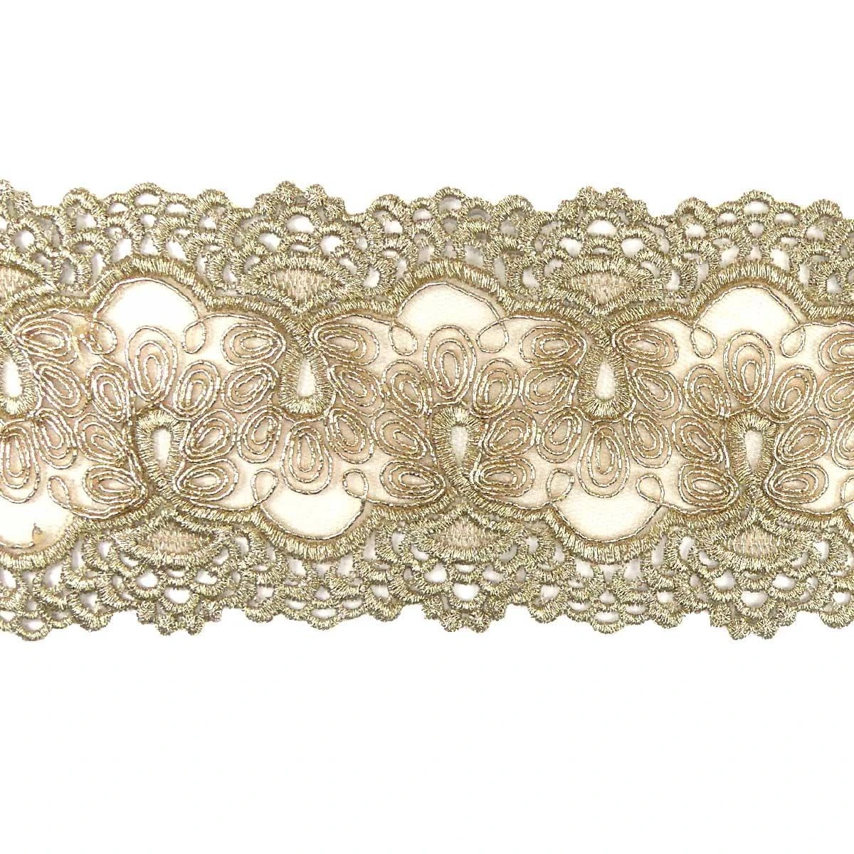 Entredós De Guipur Dorado 8cm. Cenefa 3 Entredós De Guipur Dorado 8cm. Cenefa