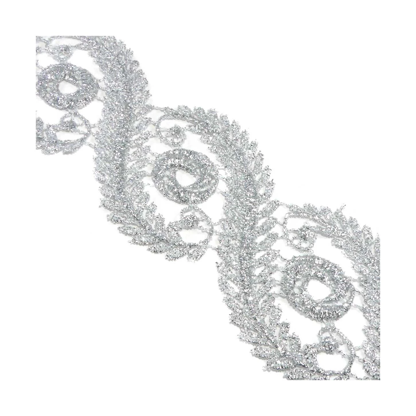 Entredós De Guipur Helechos Metalizado 6cm. Varios Colores 4 Entredós De Guipur Helechos Metalizado 6cm. Varios Colores - Imagen 2