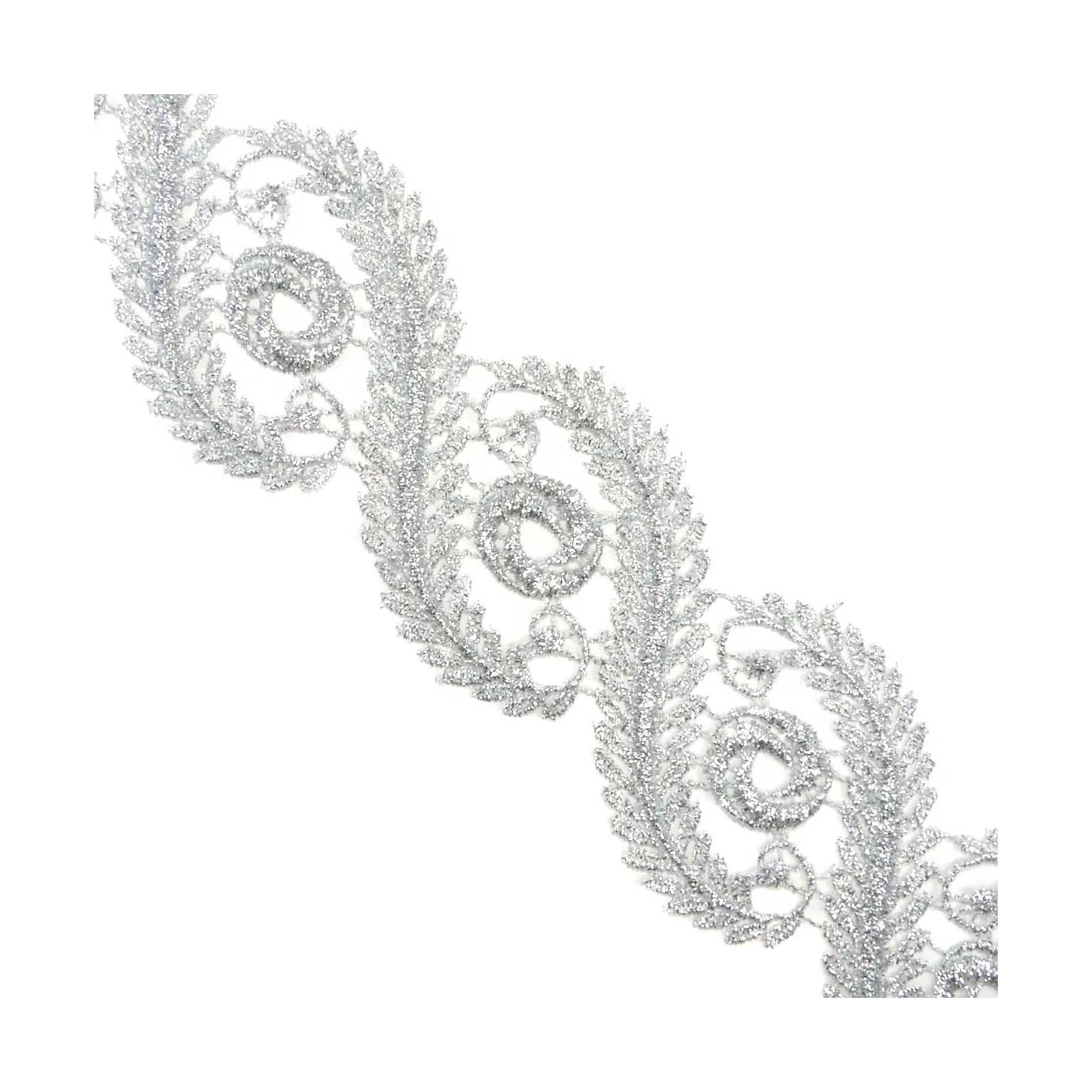 Entredós De Guipur Helechos Metalizado 6cm. Varios Colores 3 Entredós De Guipur Helechos Metalizado 6cm. Varios Colores