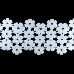 Entredós De Guipur Tres Flores 8,5cm. Varios Colores