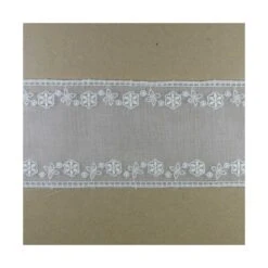 Entredós De Muselina Bordado Flores 67mm