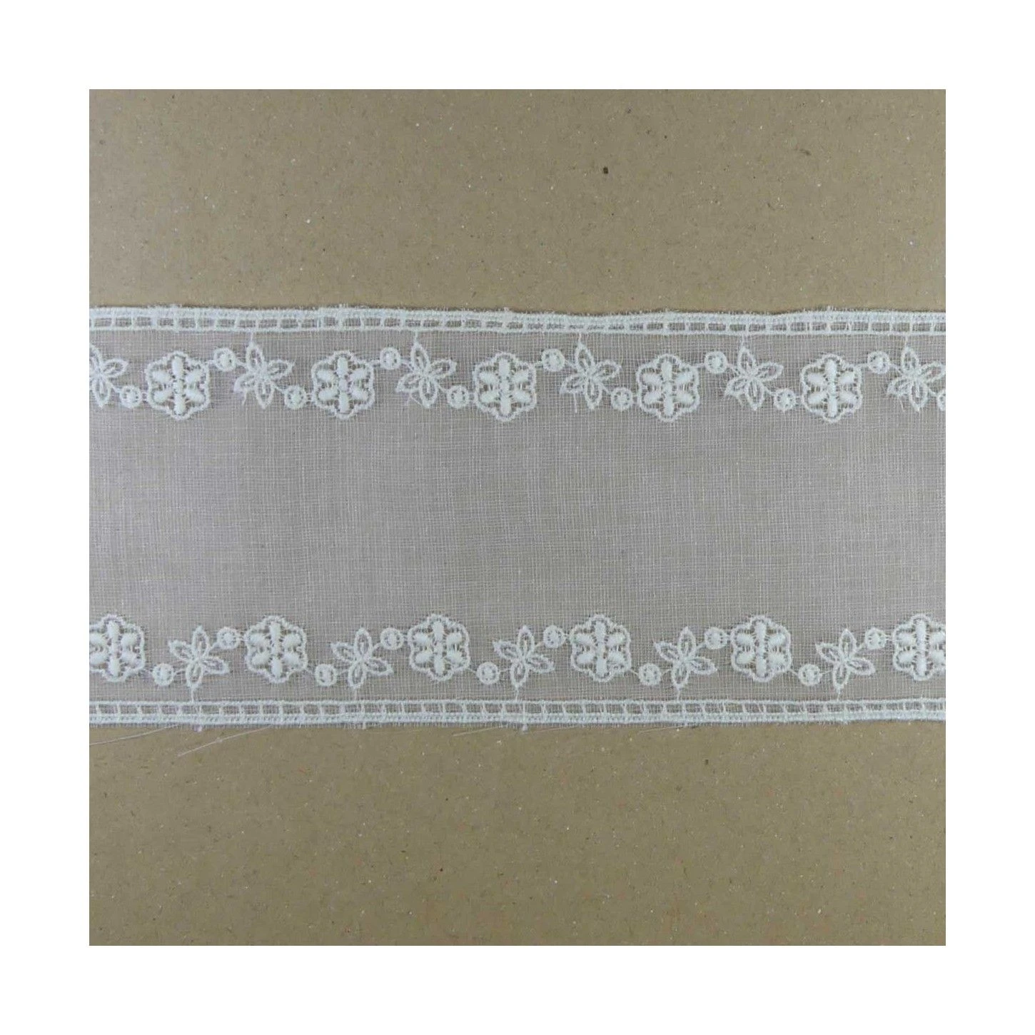 Entredós De Muselina Bordado Flores 67mm 3 Entredós De Muselina Bordado Flores 67mm