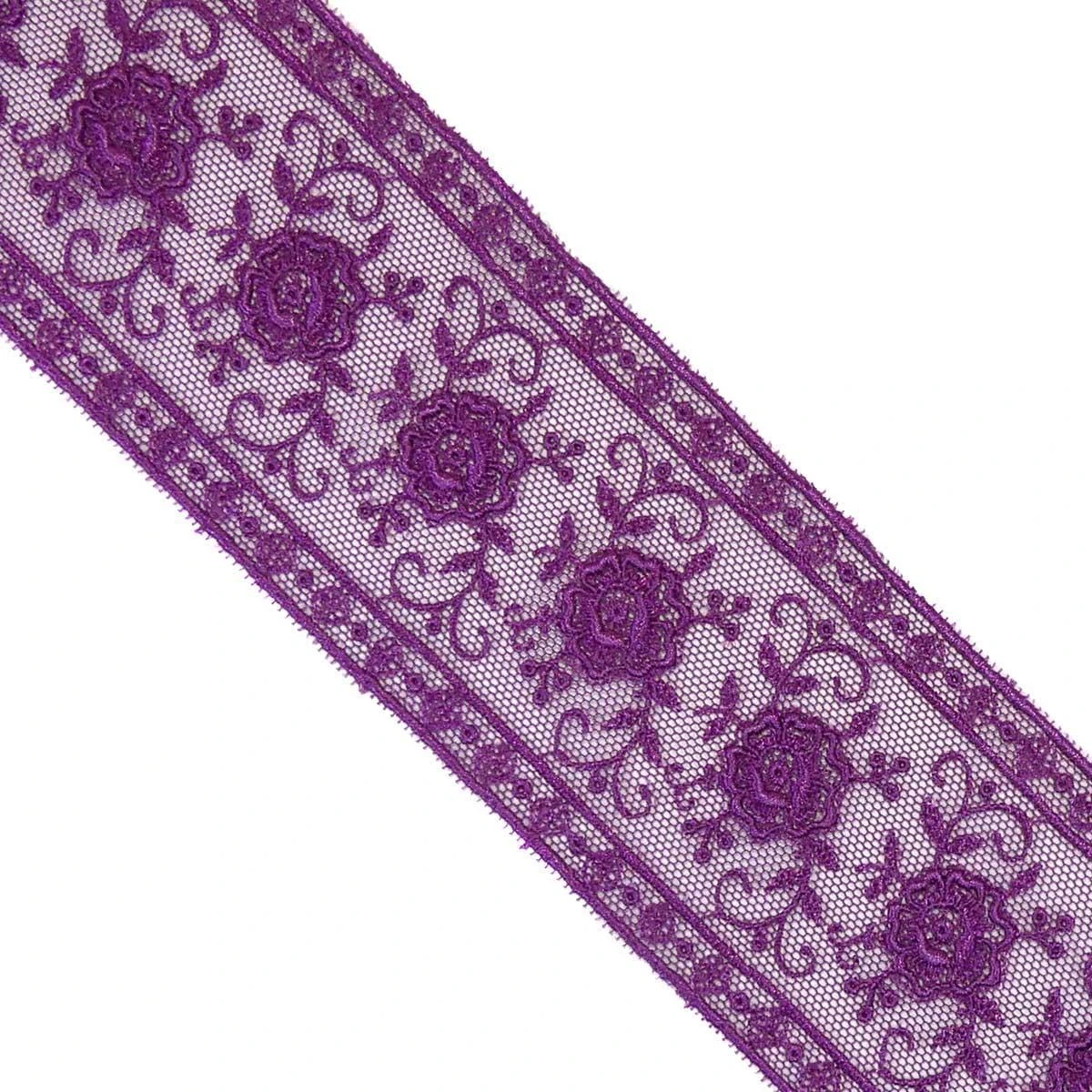 Entredós De Tul Bordado Flor 5cm. Varios Colores 3 Entredós De Tul Bordado Flor 5cm. Varios Colores