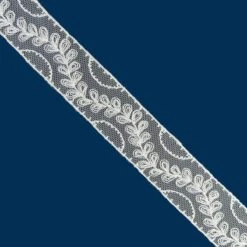 Entredós De Tul Bordado Crudo 2,8cm. Conjunto 2