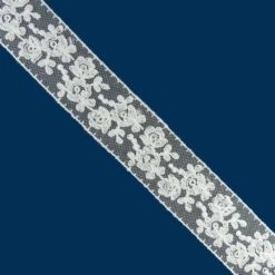 Entredós De Tul Bordado Crudo 3,2cm. Conjunto 4