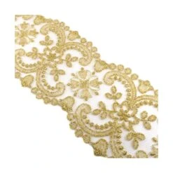 Entredós De Tul Bordado Dorado 7cm. Conjunto 7 8 Entredós De Tul Bordado Dorado 7cm. Conjunto 7 -Merceria Botton entredos de tul bordado dorado 7cm conjunto 7 2