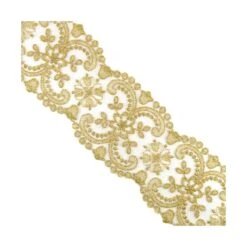 Entredós De Tul Bordado Dorado 7cm. Conjunto 7