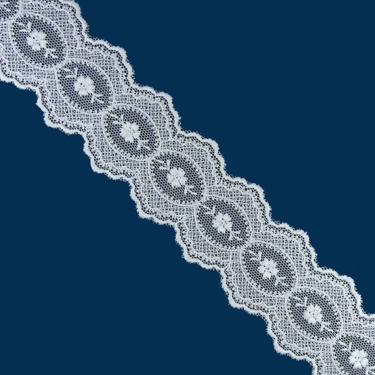 Entredós Doble Tul Bordado Blanco Roto 42mm. Conjunto 6 3 Entredós Doble Tul Bordado Blanco Roto 42mm. Conjunto 6