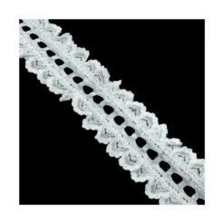 Entredós Fruncido Con Pasacintas Blanco 35mm -Merceria Botton entredos fruncido con pasacintas blanco 35mm 1