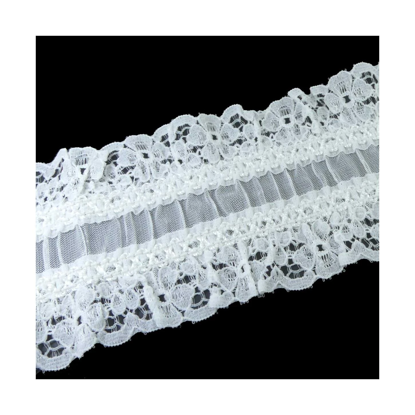 Entredós Fruncido Elástico Doble 7cm. Varios Colores 4 Entredós Fruncido Elástico Doble 7cm. Varios Colores - Imagen 2