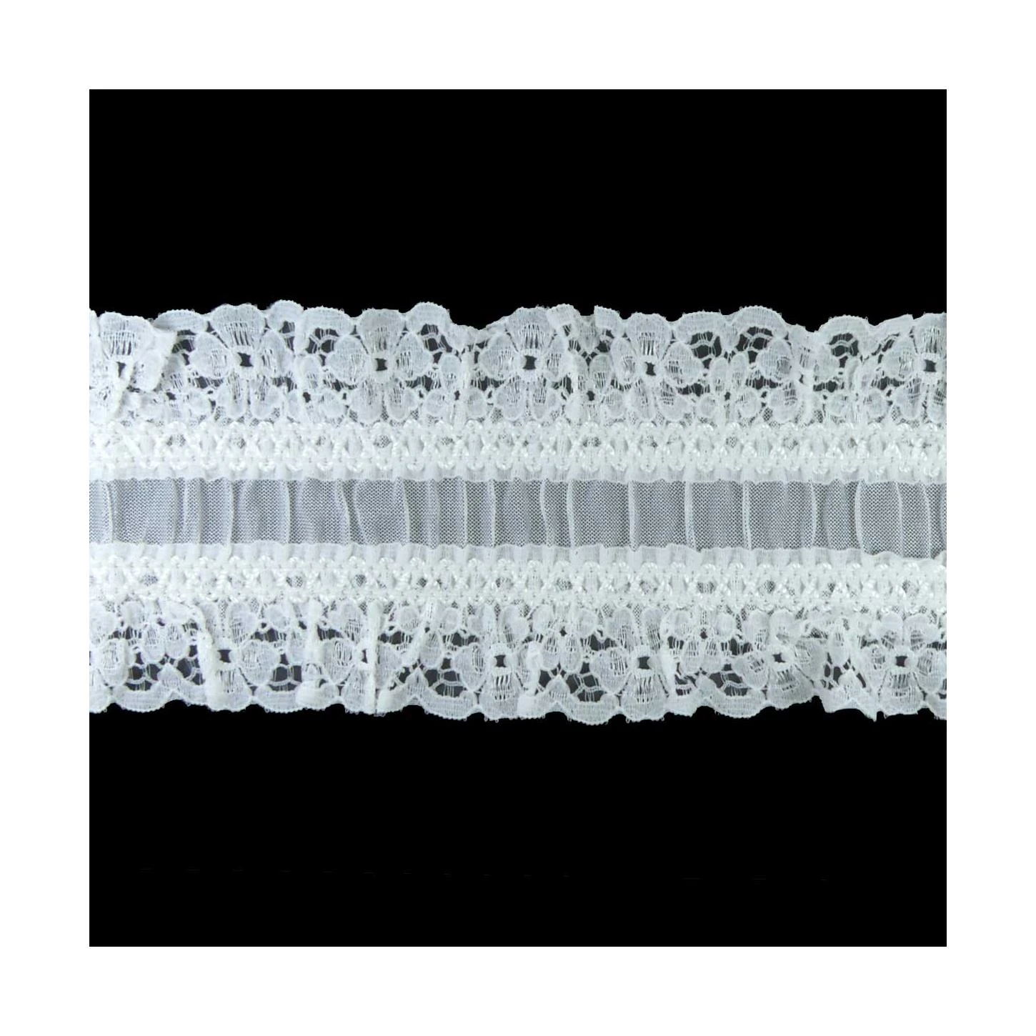 Entredós Fruncido Elástico Doble 7cm. Varios Colores 3 Entredós Fruncido Elástico Doble 7cm. Varios Colores