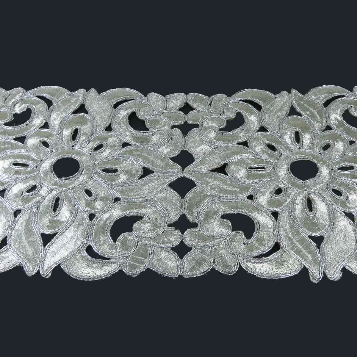 Galón O Entredós De Guipur 12,5cm. Oro Y Plata 4 Galón O Entredós De Guipur 12,5cm. Oro Y Plata - Imagen 2