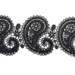 Entredós Guipur Cachemir Negro