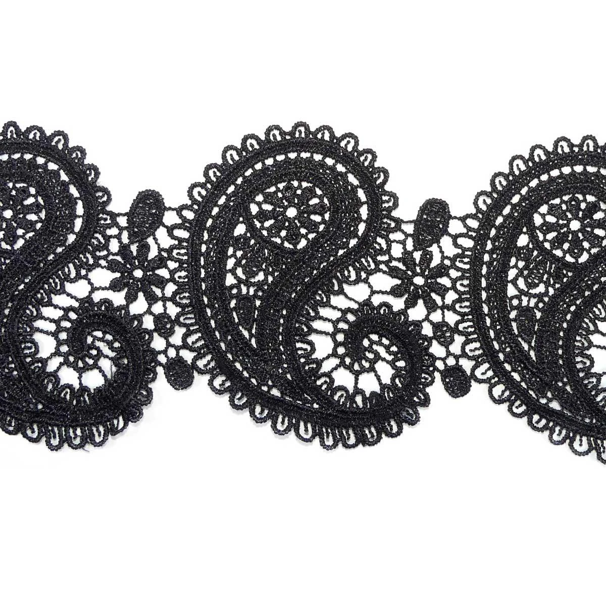 Entredós Guipur Cachemir Negro 3 Entredós Guipur Cachemir Negro