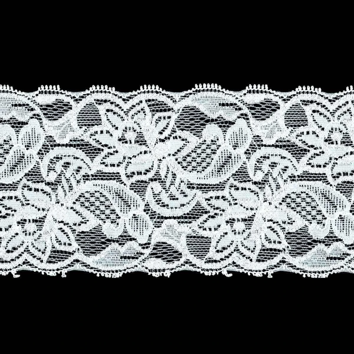 Entredós De Nylón Elástico 8,5cm. Blanco 3 Entredós De Nylón Elástico 8,5cm. Blanco