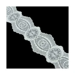 Entredós Organza Blanco Químico 4cm. Floral -Merceria Botton entredos organza blanco quimico 4cm floral 1