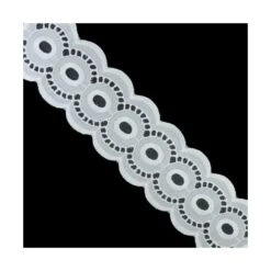 Entredós-pasacintas Bordado Blanco 55mm