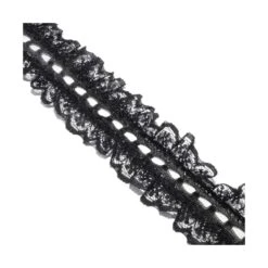 Entredós Pasacintas Fruncido Negro 35mm. Flores Mini -Merceria Botton entredos pasacintas fruncido negro 35mm flores mini 1