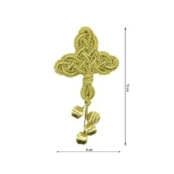 Escarapela Dorada Con 4 Bolas. 6x10cm