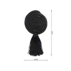 Escarapela Negra Círculo Con Borla. 5,5x12cm
