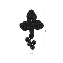 Escarapela Negra Con 4 Bolas. 5,5x9cm