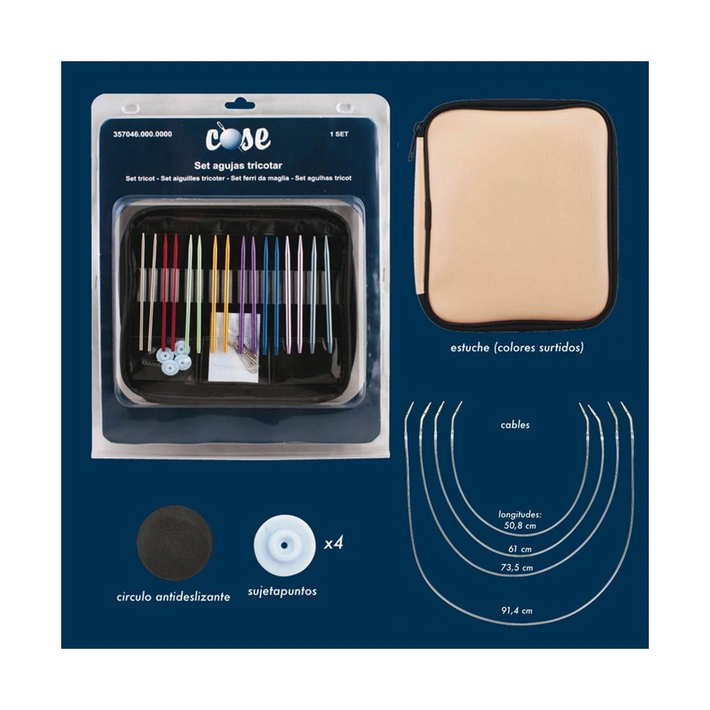 Estuche Con Set De Agujas Circulares Para Tricotar 3 Estuche Con Set De Agujas Circulares Para Tricotar