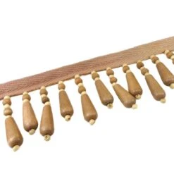 Fleco Abalorios Madera Bicolor. 5cm -Merceria Botton fleco abalorios madera bicolor 5cm 1