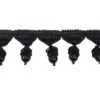 Fleco Abalorios Y Galón Con Lazo 6cm. Negro