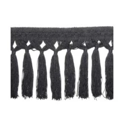 Fleco Cadeneta Con Borlas Cuquillo Negro 16cm