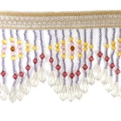 Fleco Cristales Y Tupis En Picos 15cm. Varios Colores