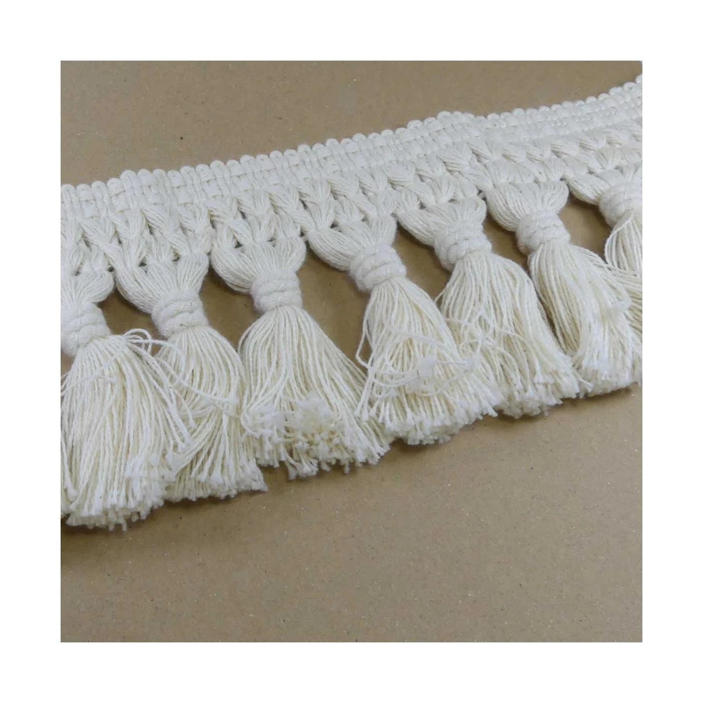 Fleco De Borlas Algodón Crudo 10cm 4 Fleco De Borlas Algodón Crudo 10cm - Imagen 2