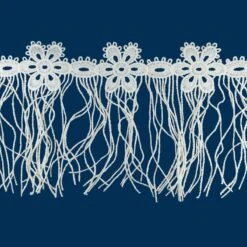 Fleco De Guipur Y Flores 11cm. Varios Colores