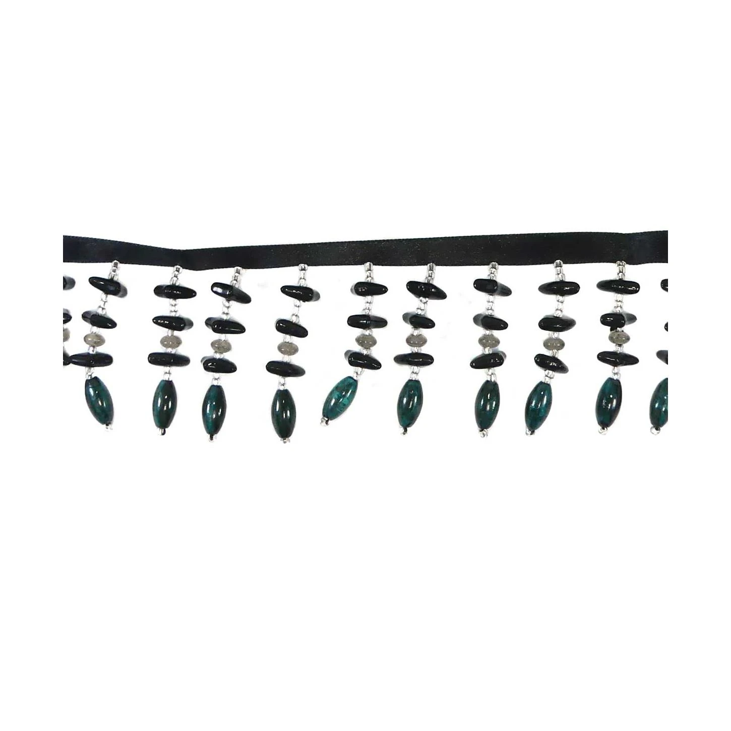 Fleco De Piedras Y Rocalla 5cm. Negro 3 Fleco De Piedras Y Rocalla 5cm. Negro