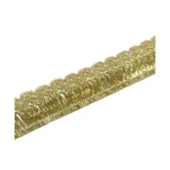 Fleco Dorado Con Galón Ondas 3cm -Merceria Botton fleco dorado con galon ondas 3cm 1