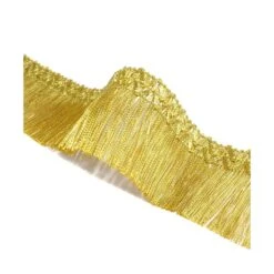 Fleco Fino Metalizado Dorado 4cm 7 Fleco Fino Metalizado Dorado 4cm -Merceria Botton fleco fino metalizado dorado 4cm 2