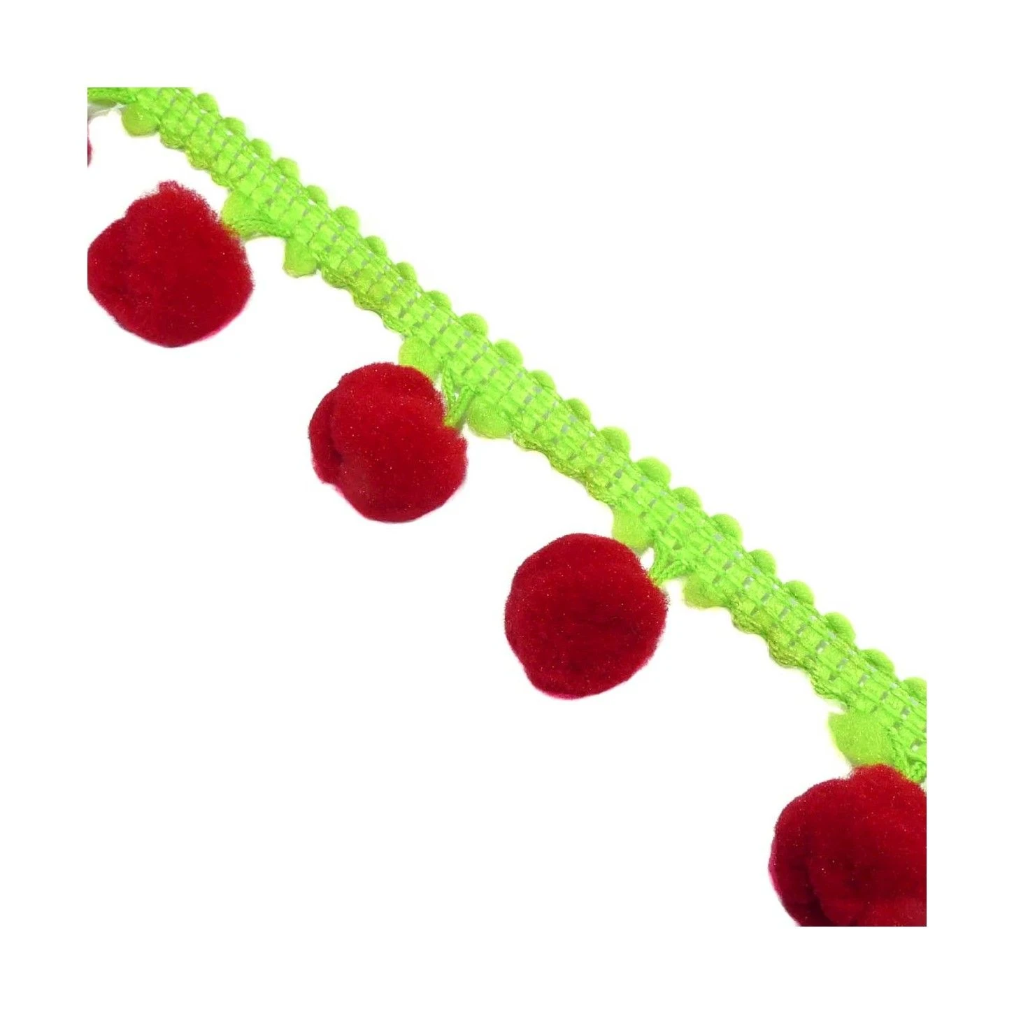 Fleco De Madroño Bicolor Cerezas 3cm 4 Fleco De Madroño Bicolor Cerezas 3cm - Imagen 2