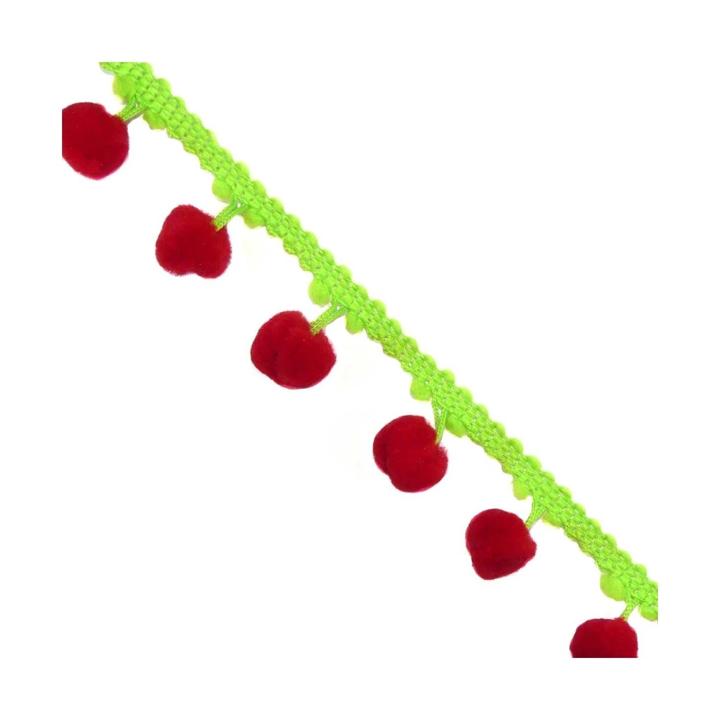 Fleco De Madroño Bicolor Cerezas 3cm 3 Fleco De Madroño Bicolor Cerezas 3cm