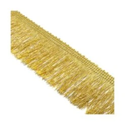 Fleco Metalizado Fino Dorado 4cm 5 Fleco Metalizado Fino Dorado 4cm -Merceria Botton fleco metalizado fino dorado 4cm 1