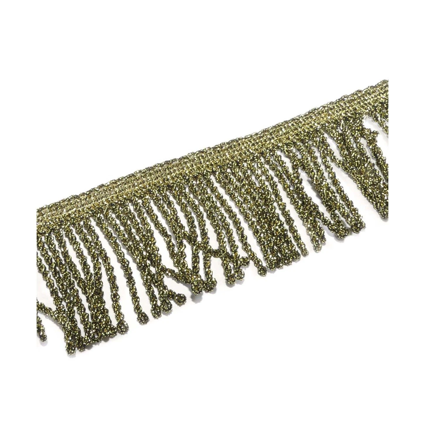 Fleco Retorcido Metalizado Oro Viejo 5cm 4 Fleco Retorcido Metalizado Oro Viejo 5cm - Imagen 2