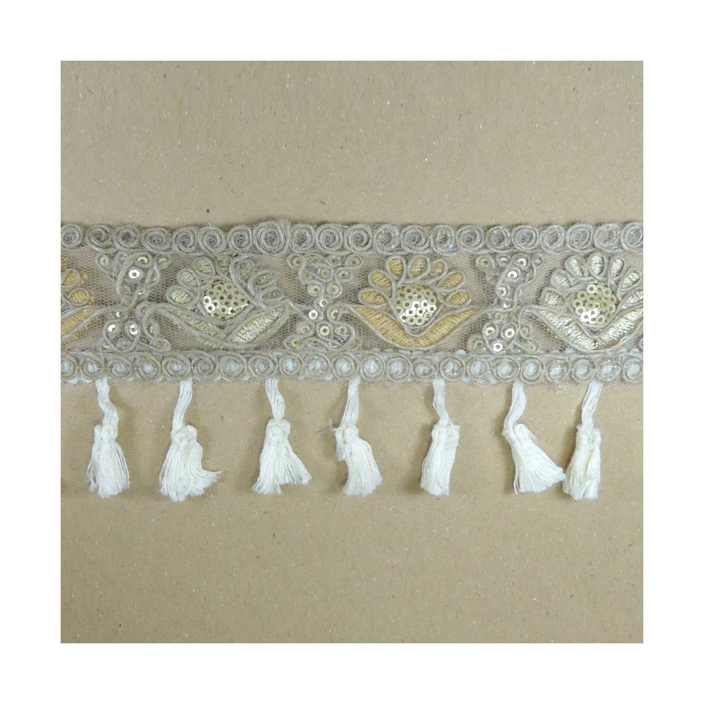 Fleco Rústico De Borlas En Crudo 8cm 3 Fleco Rústico De Borlas En Crudo 8cm