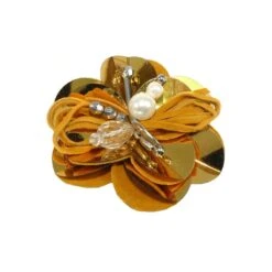 Flor De Lentejuela Y Antelina Con Perlas 6cm. Varios Colores -Merceria Botton flor de lentejuela y antelina con perlas 6cm 1