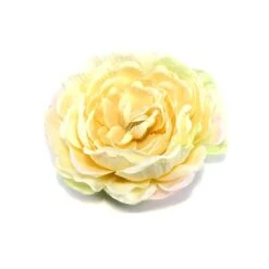 Flor Romántica De Tela 8,5cm Con Hojas. Varios Colores