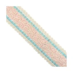 Galón Bordado Con Cordón E Hilo Algodón Ondas 5,5cm