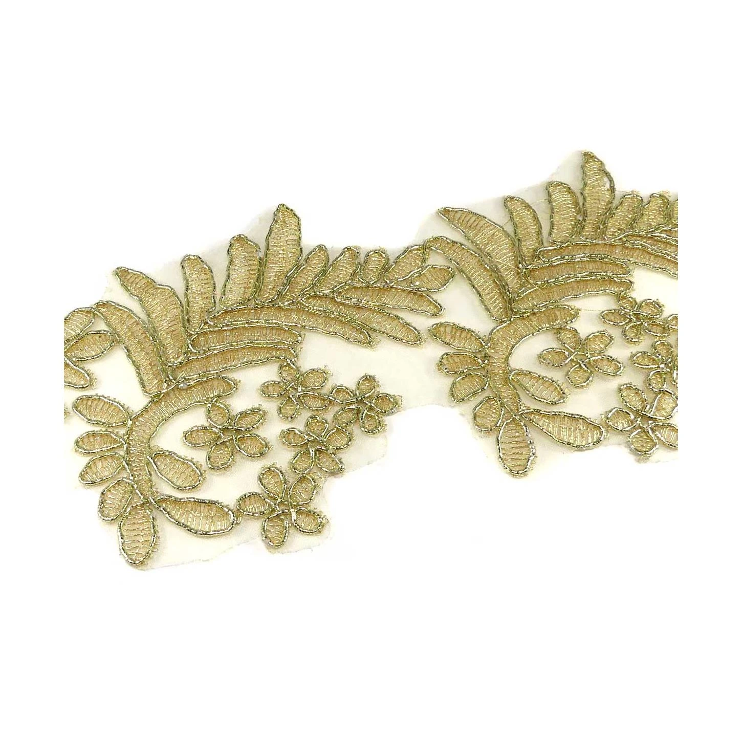 Galón Bordado Oro Hojas 7,5cm 4 Galón Bordado Oro Hojas 7,5cm - Imagen 2