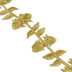 Galón Bordado Termo Dorado 3cm. Flores -Merceria Botton galon bordado termo dorado 3cm flores 1