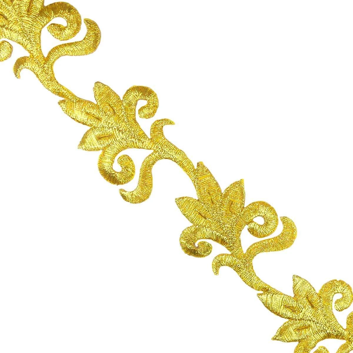 Galón Bordado Termoadhesivo Dorado 4cm. Ramos 3 Galón Bordado Termoadhesivo Dorado 4cm. Ramos