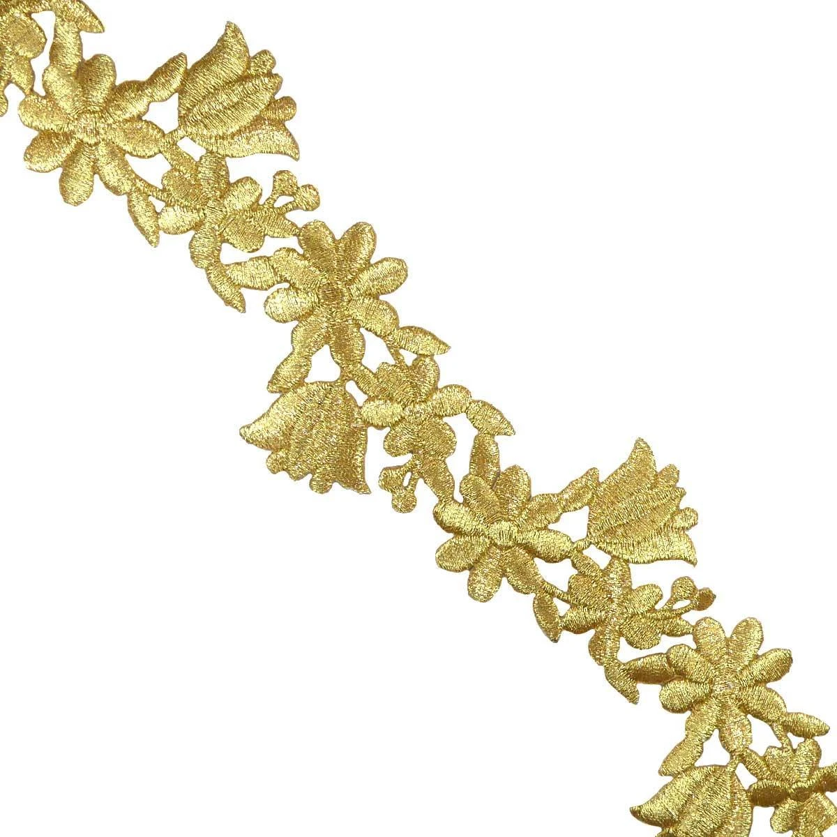 Galón Bordado Termoadhesivo Dorado 5cm. Floral 3 Galón Bordado Termoadhesivo Dorado 5cm. Floral