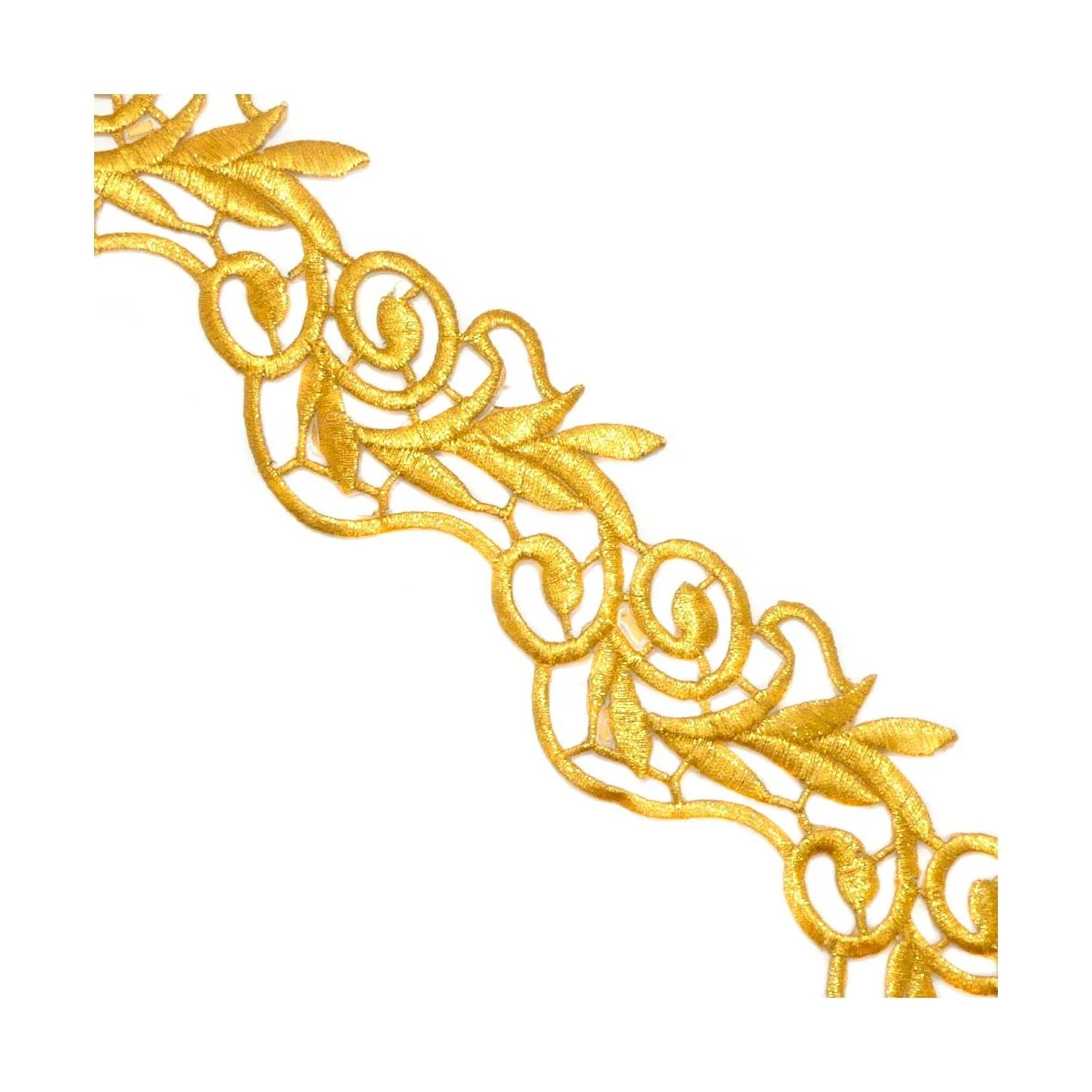 Galón Bordado Termoadhesivo Dorado 6cm. Espigas 3 Galón Bordado Termoadhesivo Dorado 6cm. Espigas