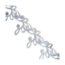 Galón Bordado Termoadhesivo Plateado 6cm. Orla